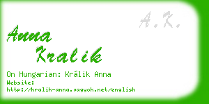 anna kralik business card