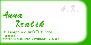 anna kralik business card